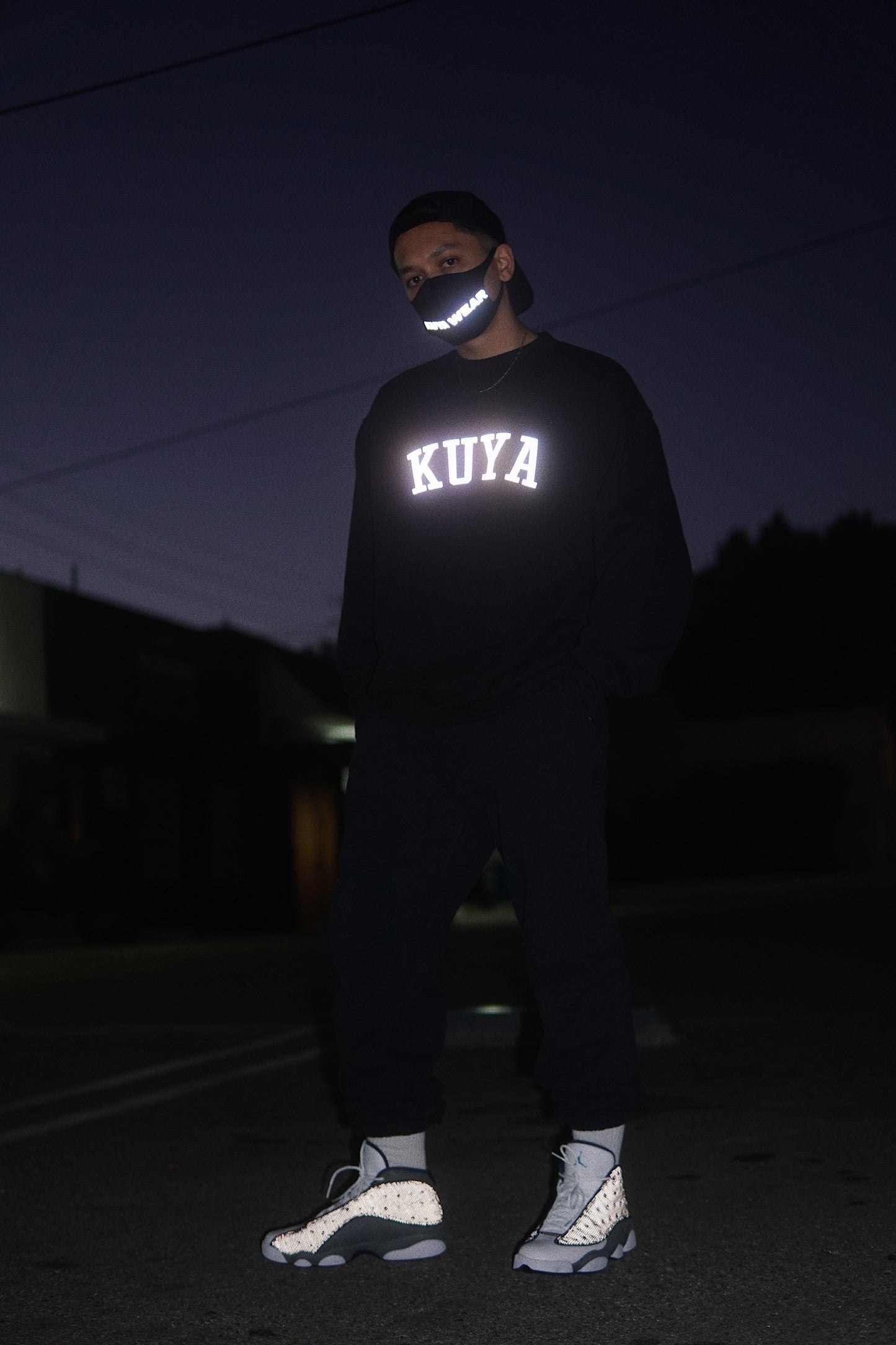 Kuya Reflective Crewneck Sweater (Black)